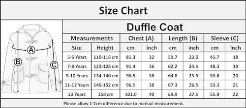 A2Z 4 Kids Girls Boys Royal Duffle Fleece Coat - Duffle Coat Royal 11-12 Years