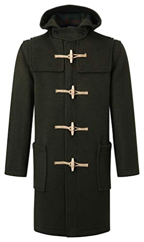 Original Montgomery Mens Wooden Toggles Duffle Coat- Olive (X-Large)