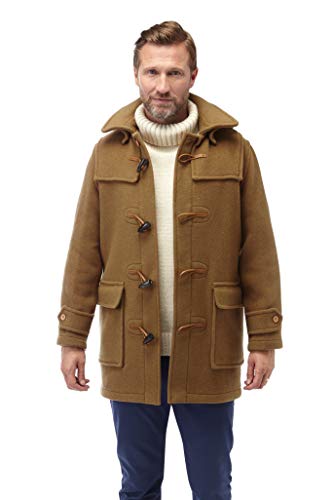 Original Montgomery Men's London Luxury Duffle Coat (Camel, Large)