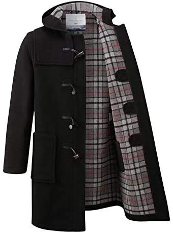 Original Montgomery Men's Duffle Coat - Toggle Coat (Black, X-Large)