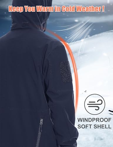 MAGCOMSEN Rain Jacket Mens Coat Military Jacket Winter Coats for Men Waterproof Jacket Tactical Jacket Hunting Jacket Winter Jacket Mens Parka
