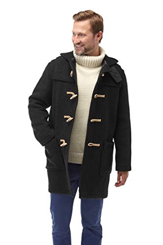 Montgomery Original Mens Wooden Toggles Duffle Coat (Large, Charcoal)