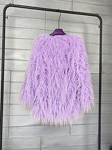 Vickstco Women's Fluffy Faux Fur Outwear Parka Coat,Warm Jackets with Long Sleeve