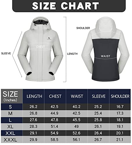 CAMELSPORTS Women's Puffer Jacket With Hooded Waterproof Thicken Warm Coat Full-Zip Insulated Windproof Parka Long-Sleeve Fashion Puffect