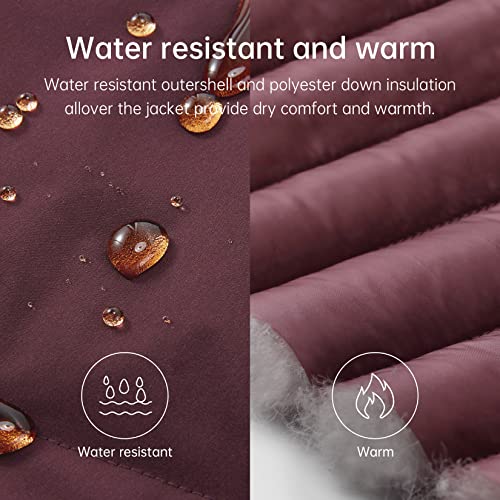 CAMEL CROWN Women's Winter Jacket Hooded Warm Quilted Insulated Puffer Jacket Long Cotton Parka Coat