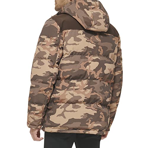 Levi's Men's Arctic Cloth Quilted Performance Parka, Brown Camouflage, Small