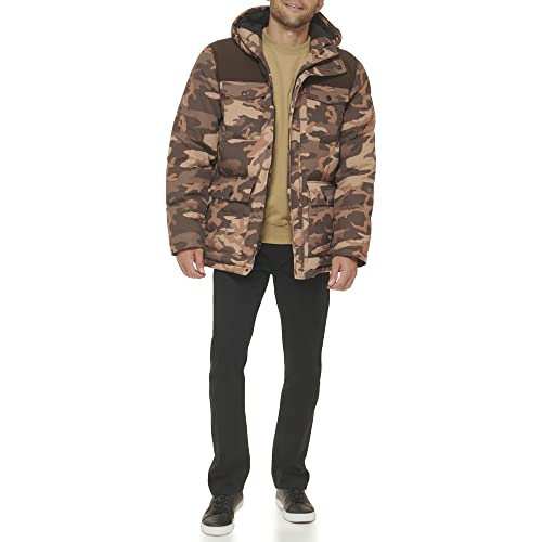 Levi's Men's Arctic Cloth Quilted Performance Parka, Brown Camouflage, Small