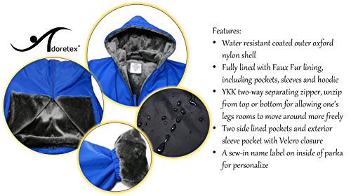 Adoretex Unisex Adults & Youth Faux Fur Lining Swim Parka (PK003) - Navy - Adult - Medium