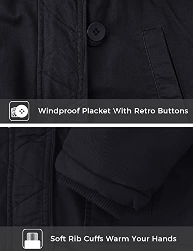 wantdo Women's Cotton Thicken Padded Parka Winter Jacket Hooded Coat(Black, M)