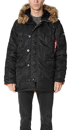 Alpha Industries Men's N-3B Parka,Black,Large