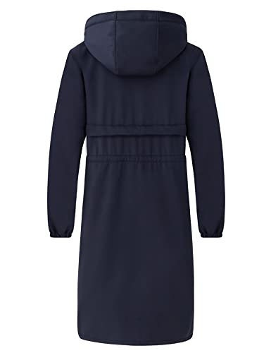 wantdo Unisex Waterproof Swim Parka Windproof Long Swim Cover Up Men's Winter Coats with Hood Navy M