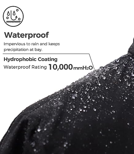 wantdo Men's Winter Waterproof Fleece Ski Jacket Windbreaker Parka Black M