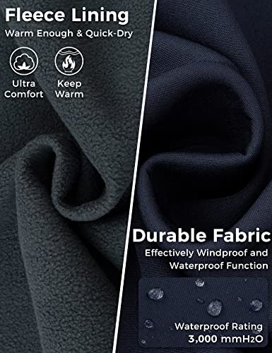 wantdo Unisex Waterproof Swim Parka Windproof Long Swim Cover Up Men's Winter Coats with Hood Navy M