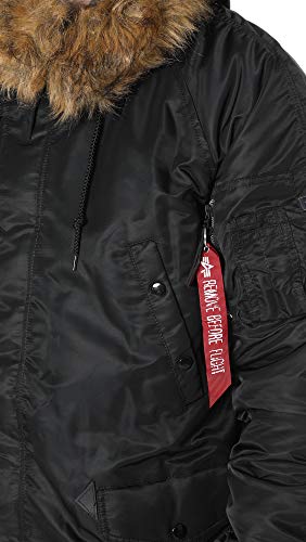 Alpha Industries Men's N-3B Parka,Black,Large