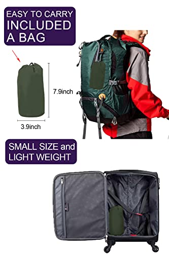 LOMON Women Waterproof Lightweight Rain Jacket Active Outdoor Hooded Raincoat (XXL, amy green)