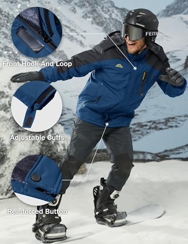 MAGCOMSEN Mens Jacket Ski Jacket Parka Jacket Men Waterproof Jaket Fleece Jacket Snowboard Jacket Rain Jacket Winter Jacket Bomber Jacket Winter Coats for Men