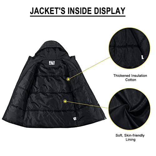 CAMELSPORTS Mens Winter Coats Long Warm Jacket with Hood Casual Quilted Puffer Parka Windproof Jackets