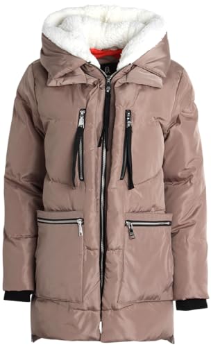 Steve Madden Women's Puffer Parka,Sand,Medium