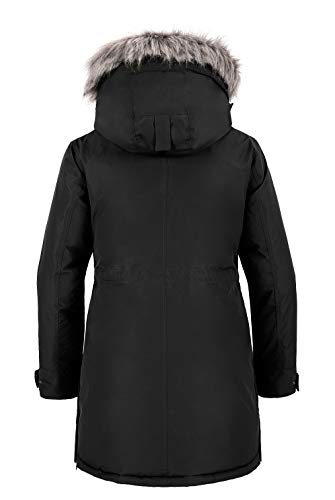 wantdo Women's Puffy Coat Military Winter Mountain Travel Parka Coat Jackets Black XL