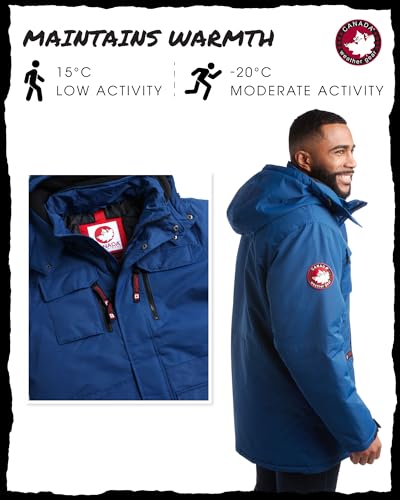 CANADA WEATHER GEAR Men's Winter Coat - Heavyweight Teflon Canvas Cargo Parka Jacket (M-XXL), Size 3X-Large, Northern Night