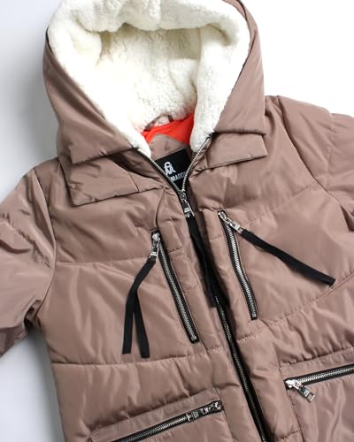 Steve Madden Women's Puffer Parka,Sand,Medium