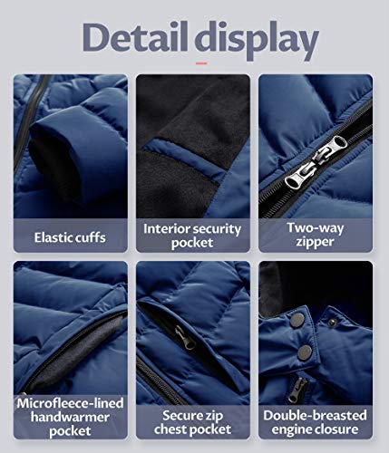 CREATMO US Women's Plus Size Waterproof Coat Down Alternative Parka Puffer Ski Jacket Cozy Coat Navy 3XL