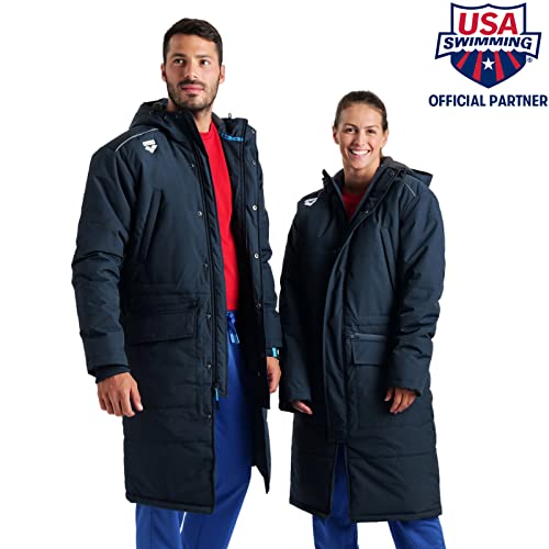 arena Standard Team Unisex Solid Parka, Navy, X-Small