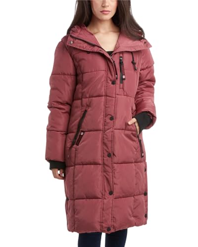 CANADA WEATHER GEAR Womens Winter Coat Full Length Quilted Puffer Parka Plus Size Heavyweight Maxi Jacket for Women, S-3X, Size Large, Wild Ginger