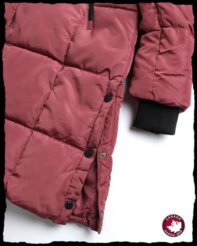 CANADA WEATHER GEAR Womens Winter Coat Full Length Quilted Puffer Parka Plus Size Heavyweight Maxi Jacket for Women, S-3X, Size Large, Wild Ginger