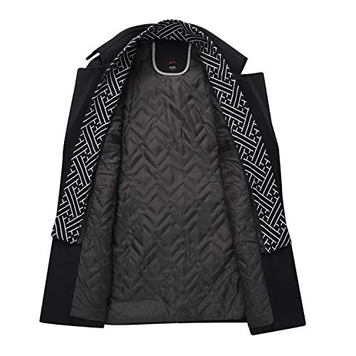 INVACHI Men's Casual Wool Blend Pea Coat Notched Collar Single Breasted Overcoat Warm Winter Trench Coat