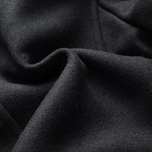 INVACHI Men's Casual Wool Blend Pea Coat Notched Collar Single Breasted Overcoat Warm Winter Trench Coat