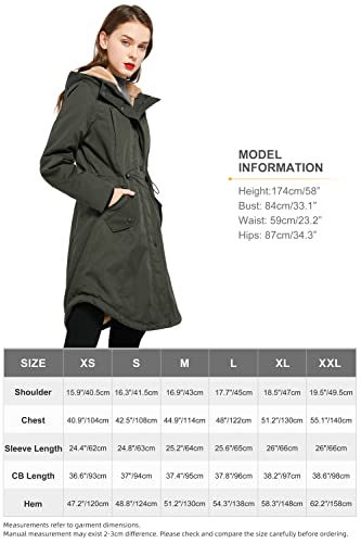 Orolay Women's Thicken Fleece Lined Parka Winter Coat Hooded Jacket with Pockets Deep Forest XXL