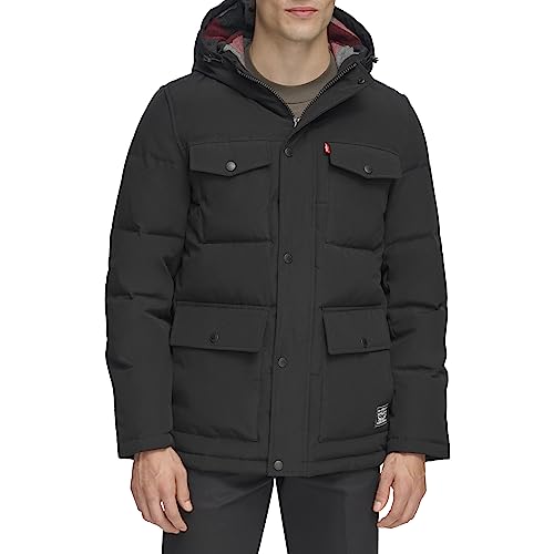 Levi's Men's Arctic Cloth Quilted Performance Parka, New Black
