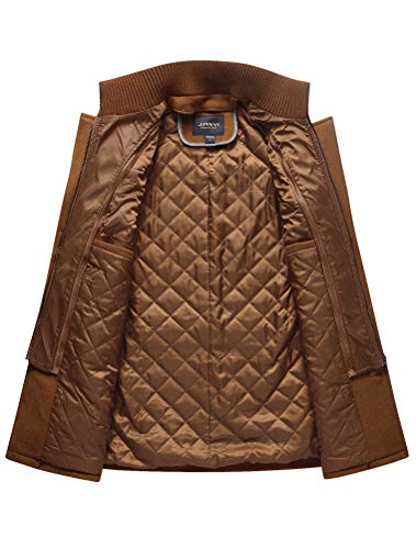 Litteking Men's Winter Pea Coat Casual Woolen Trench Coat Single Breasted Short Wool Jacket Gray M