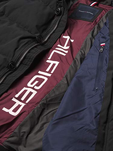 Tommy Hilfiger Mens Arctic Cloth Heavyweight Performance Parka Down Alternative Outerwear Coat, Black, Medium US