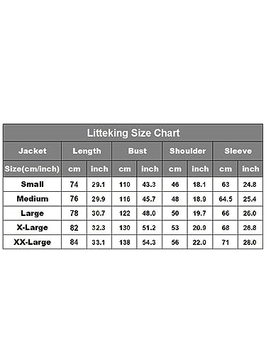 Litteking Men's Winter Pea Coat Casual Woolen Trench Coat Single Breasted Short Wool Jacket Gray M