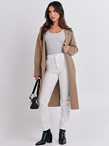 ANRABESS Women Cardigan Sweater Jackets Open Front Thick Knit Oversized Blazer Coatigan 2024 Fall Winter Long Coats Outwear Khaki Large