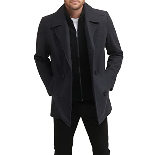 Kenneth Cole Men's Wool Top, Pea Coat Charcoal