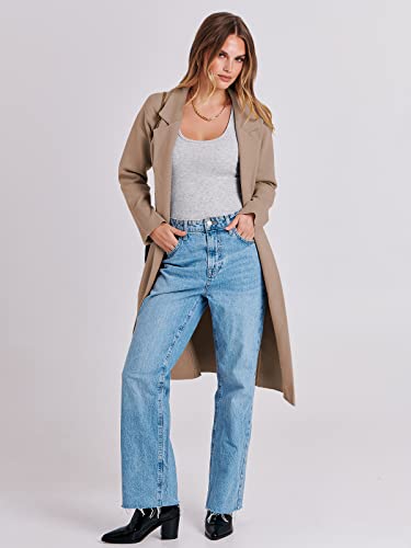 ANRABESS Women Cardigan Sweater Jackets Open Front Thick Knit Oversized Blazer Coatigan 2024 Fall Winter Long Coats Outwear Khaki Large