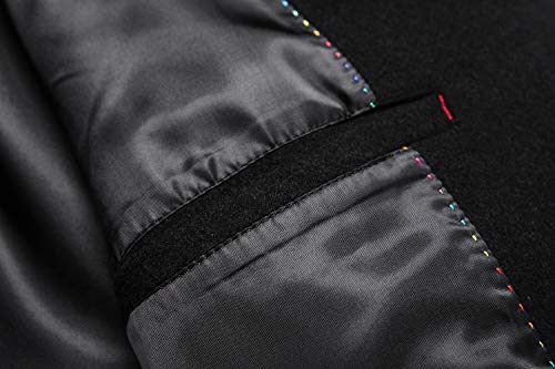 HXW.GJQ Men's Premium Wool Blend Double Breasted Long Pea Coat (as1, alpha, l, regular, regular, Black)