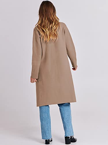 ANRABESS Women Cardigan Sweater Jackets Open Front Thick Knit Oversized Blazer Coatigan 2024 Fall Winter Long Coats Outwear Khaki Large