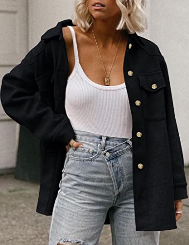 ZESICA Women's Casual Trench Coat Long Sleeve Lapel Button Down Belted Jacket Outerwear Peacoat with Pockets,Charcoal,Medium