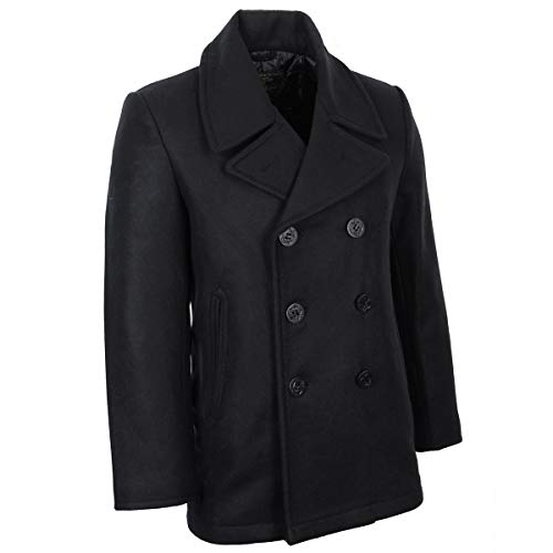 Mil-Tec Men's US Navy Pea Coat Black size L