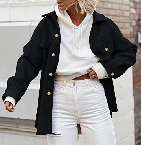 ZESICA Women's Casual Trench Coat Long Sleeve Lapel Button Down Belted Jacket Outerwear Peacoat with Pockets,Charcoal,Medium