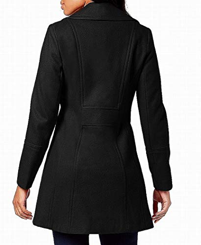 Anne Klein womens 6121147f93 Pea Coat, Black, Large US