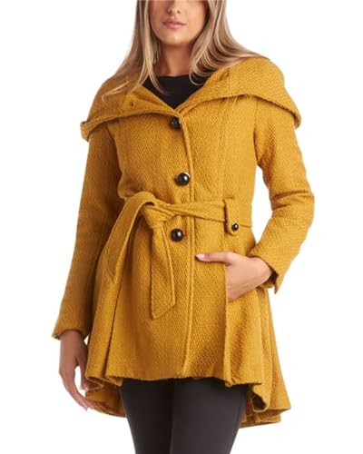 Steve Madden Women's Wool Coat's OLA501H, Mustard, Medium