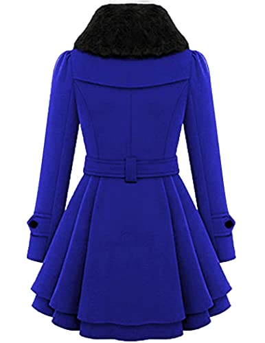 Zeagoo Women Pea Coats Swing Wool Trench Coat Dressy Jackets Winter Long Overcoat With Belt