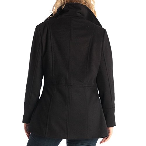 Alpine Swiss Emma Womens Peacoat Double Breasted Overcoat 3/4 Length Wool Blazer Black 2XL