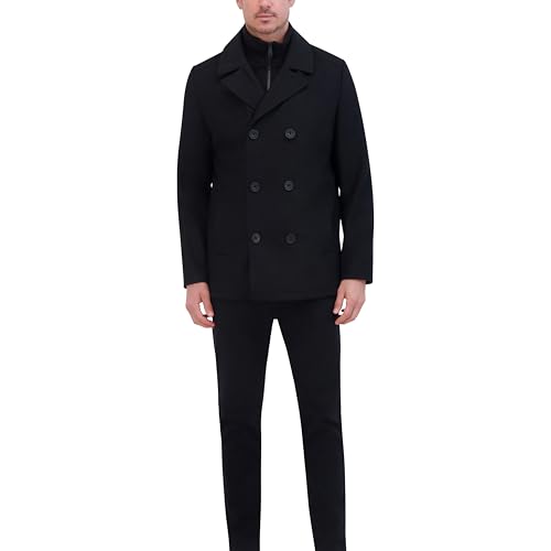 Kenneth Cole Men's Wool Top, Pea Coat Black
