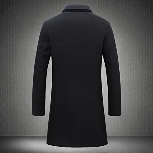 QWENTMTNTY Peacoat Mens Coat Warm Thermal Coats Men Aviator Jacket Men Wool Pea Coats for Men Mens Trench Coat Slim Fit Double Breasted